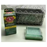 Cute chicken wire planter, vintage trinket box & Cute chicken wire planter, vintage trinket box &