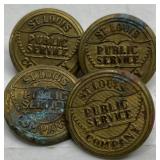 RARE antique St Louis Public Service brass buttons RARE antique St Louis Public Service brass buttons
