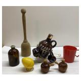 Cute vintage decanter cart, salt & pepper more Cute vintage decanter cart, salt & pepper more