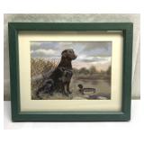 Lab & duck hunting print 9" x 11"