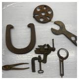 Antique tools & horseshoe