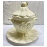 Large soup tureen with ladle