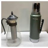 Stanley Aladdin thermos & antique pitcher