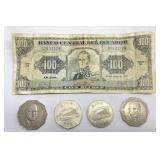Vintage foreign coins & currency