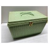 Vintage sewing box & contents
