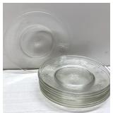 Snowflake pattern antique glass plates