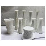 Vintage milk glass pieces