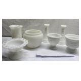 Vintage milk glass pieces