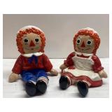 1978 Raggedy Ann & Andy ceramic shelf sitters