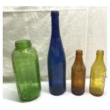 Antique glass bottles