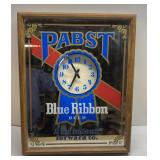 Vintage Pabst Blue Ribbon Mirror Clock-17"x21"