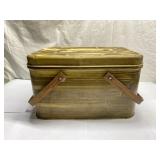 Vintage metal picnic basket