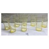 Vintage yellow glass Libbey Ribbed tumblers