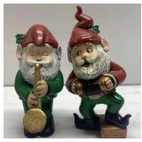 Vintage elf gnome figurines 7" & 8" tall