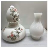 3 Vintage lamp shades-2 bird ones match