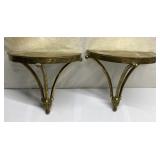 Vintage brass shelves