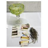 Art glass margarita glass & bobby pins