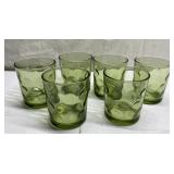 Vintage Hazel Atlas Eldorado Green juice glasses
