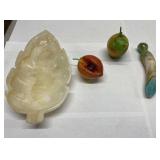 Stone leaf fruit bowl & fruit
