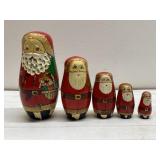 Vintage Santa nesting dolls