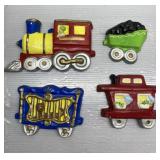RARE chalkware circus train wall pieces