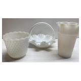 Vintage milk glass pieces