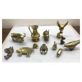 Lot of vintage brass figurines
