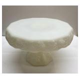 Vintage milk glass cake plate