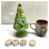 Tea light Christmas tree & Christmas mug