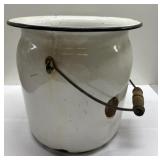 Antique enamelware bucket