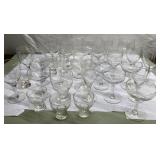 Antique bar glasses-depression era etched