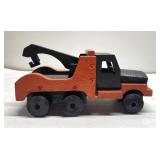 Wood toy tow truck-10" across appros