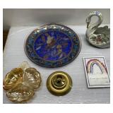 PRETTY bird plate, swan & more