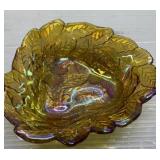 Vintage carnival glass candy dish