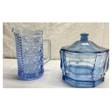 Vintage blue glass pieces
