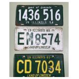 1954, 63 & 65 Illinois license plates