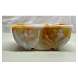 Vintage Akro Agate planter 5" across