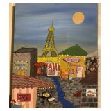 LOCAL ARTIST acrylic painting BLINGED UP PARIS