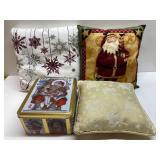 Christmas pillows & Sat. Evening Post Norman Rock-