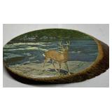 Mid century modern deer on wood