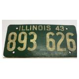 RARE CARDBOARD 1943 Illinois license plate