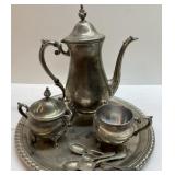 Antique silverplate tea set