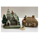 Vintage ceramic & poly resin village houses