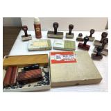 Vintage rubber & more stamps incl Shriner