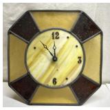 Vintage stained glass clock 11"