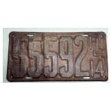 1914 Illinois license plate