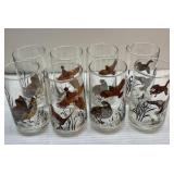 Vintage hunting birds glasses