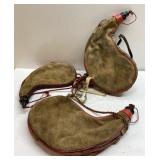 Antique suede leather canteens