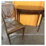 Antique desk 30" tall 28x14 & chair