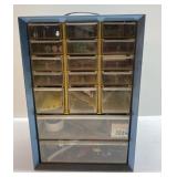 Metal shop storage drawer case & contents